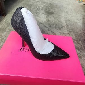 Betsey Johnson black sparkley stiletto